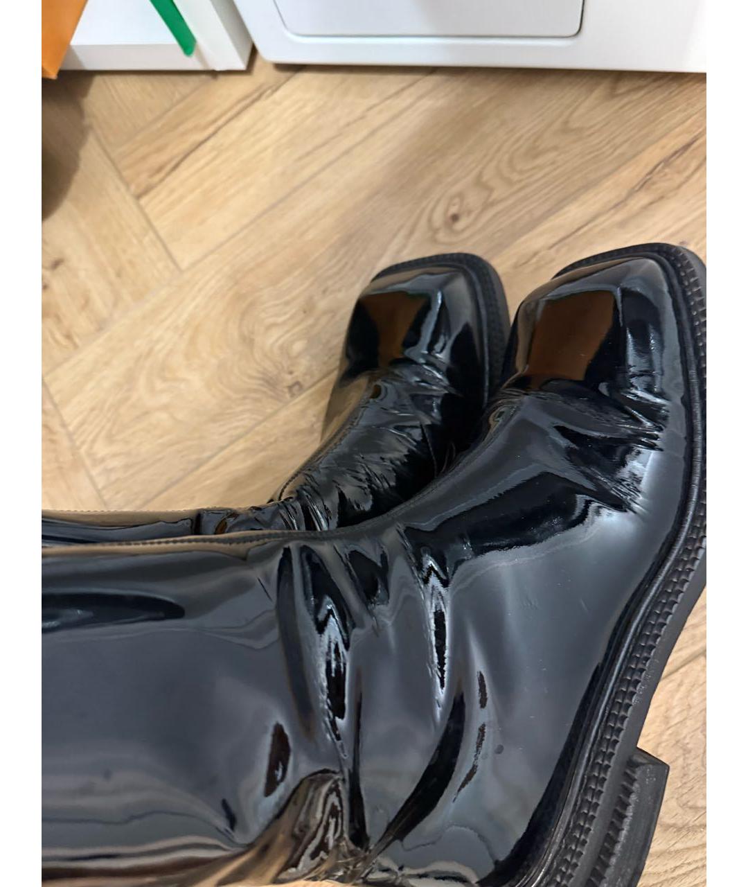 SPORTMAX Черные полусапоги из лакированной кожи, фото 5