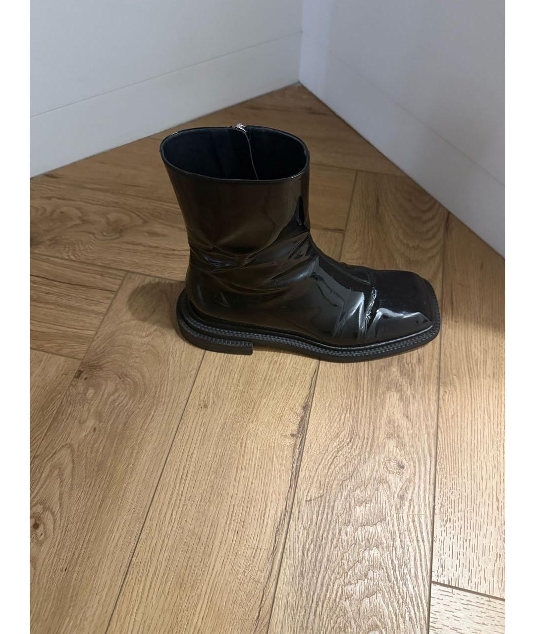 SPORTMAX Черные полусапоги из лакированной кожи, фото 9