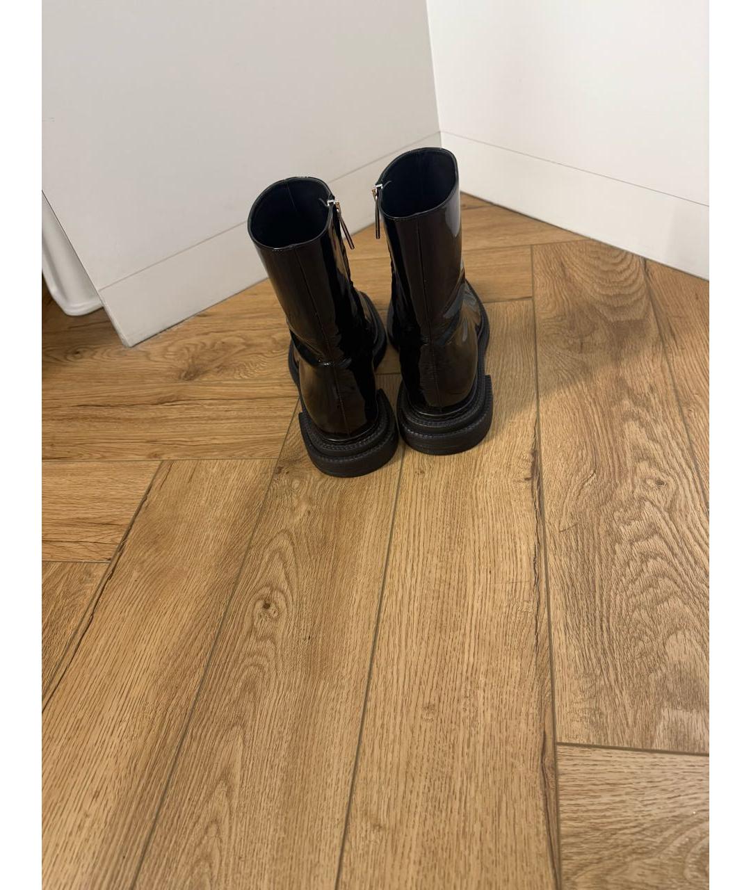 SPORTMAX Черные полусапоги из лакированной кожи, фото 4