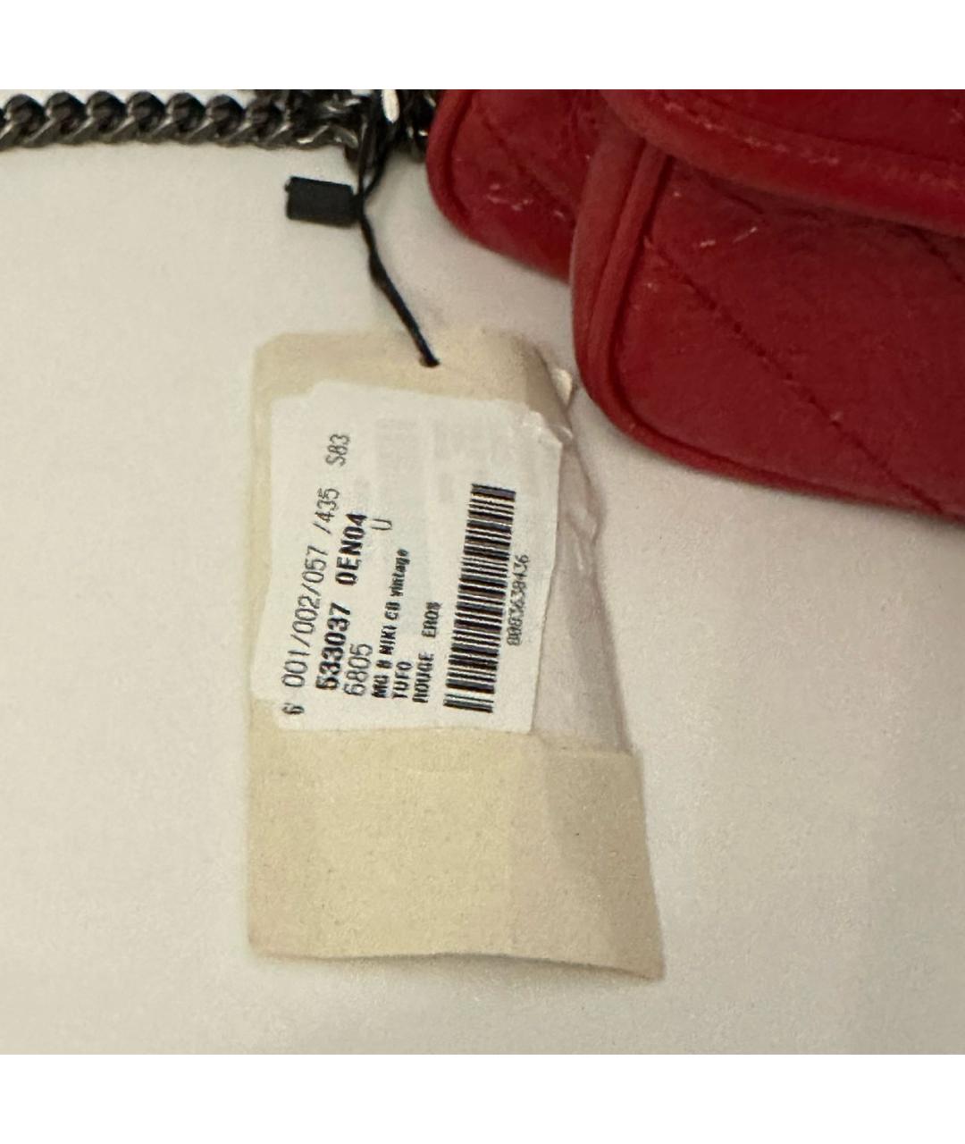 SAINT LAURENT Красная кожаная сумка через плечо, фото 6