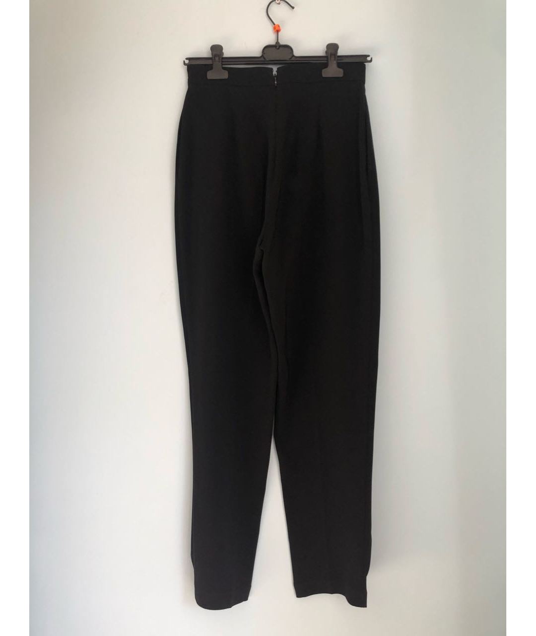 ELISABETTA FRANCHI Черные шелковые прямые брюки, фото 2