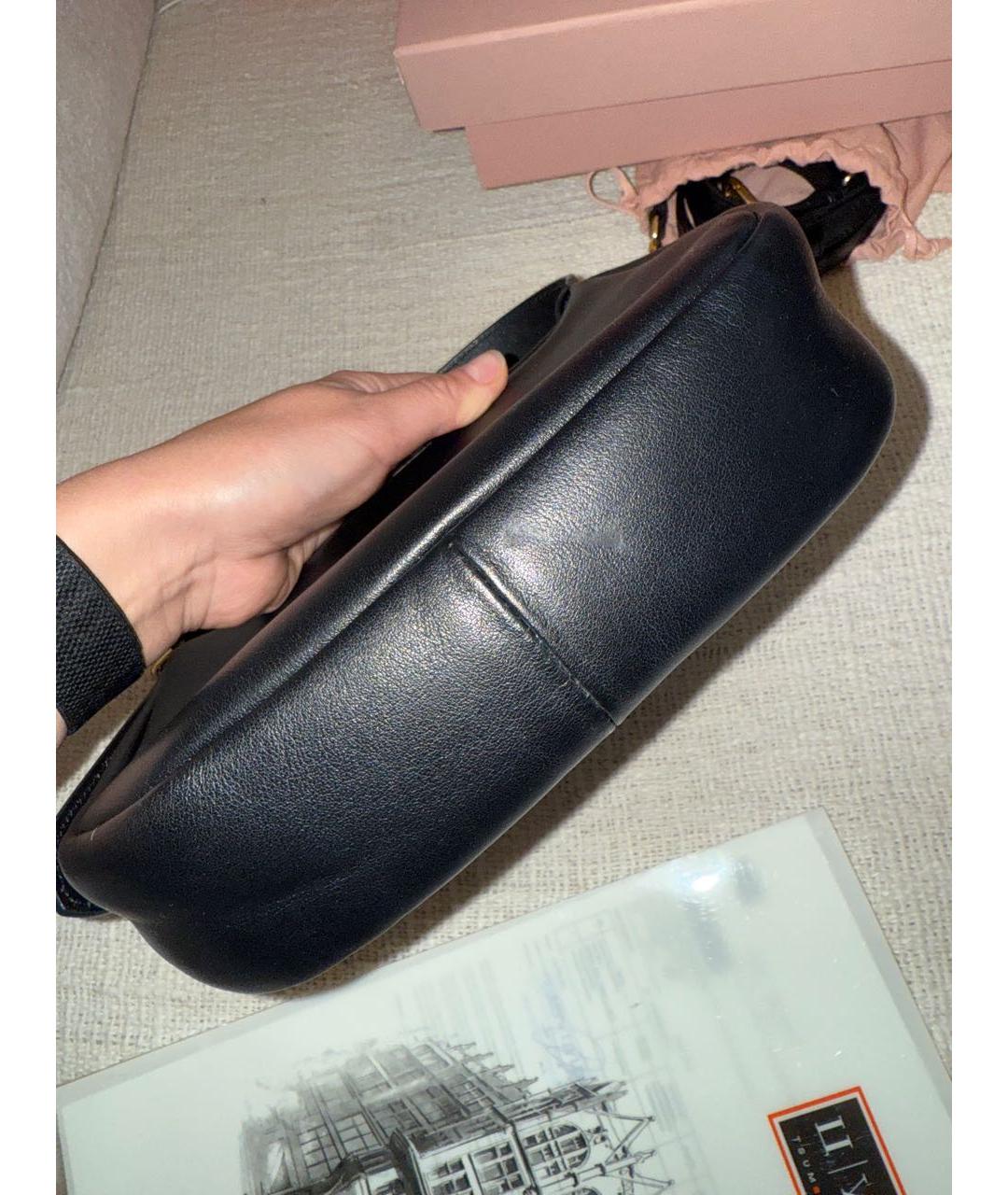 MIU MIU Черная кожаная сумка с короткими ручками, фото 2