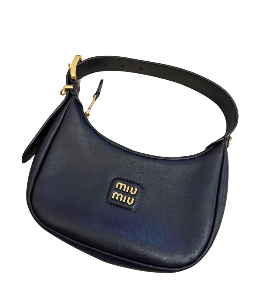 MIU MIU Черная кожаная сумка с короткими ручками, фото 1