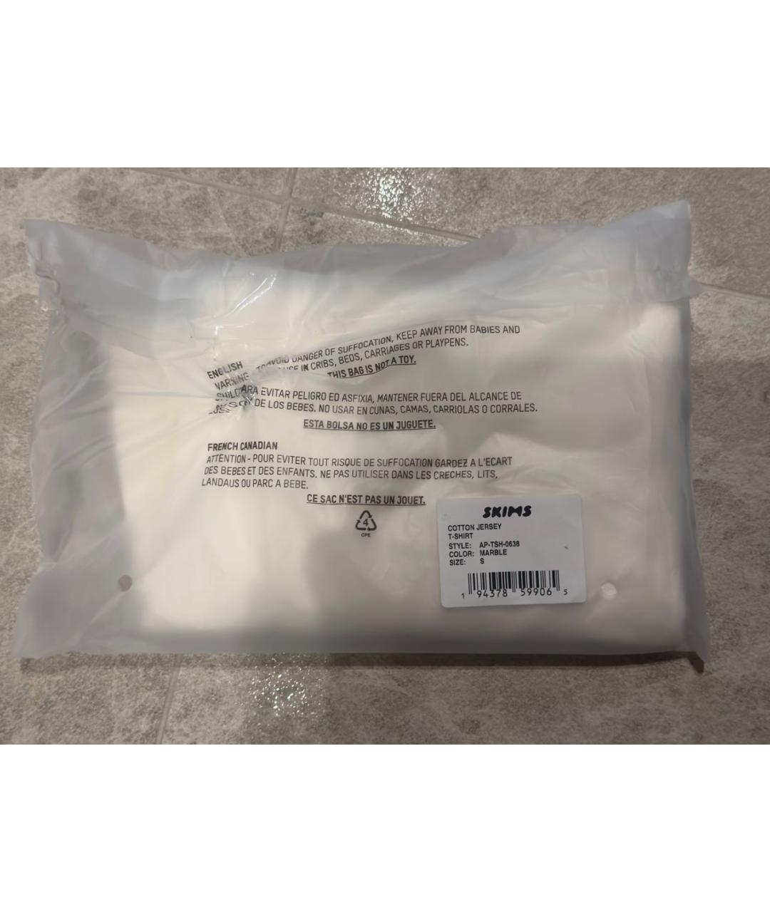 SKIMS Белая хлопковая футболка, фото 4