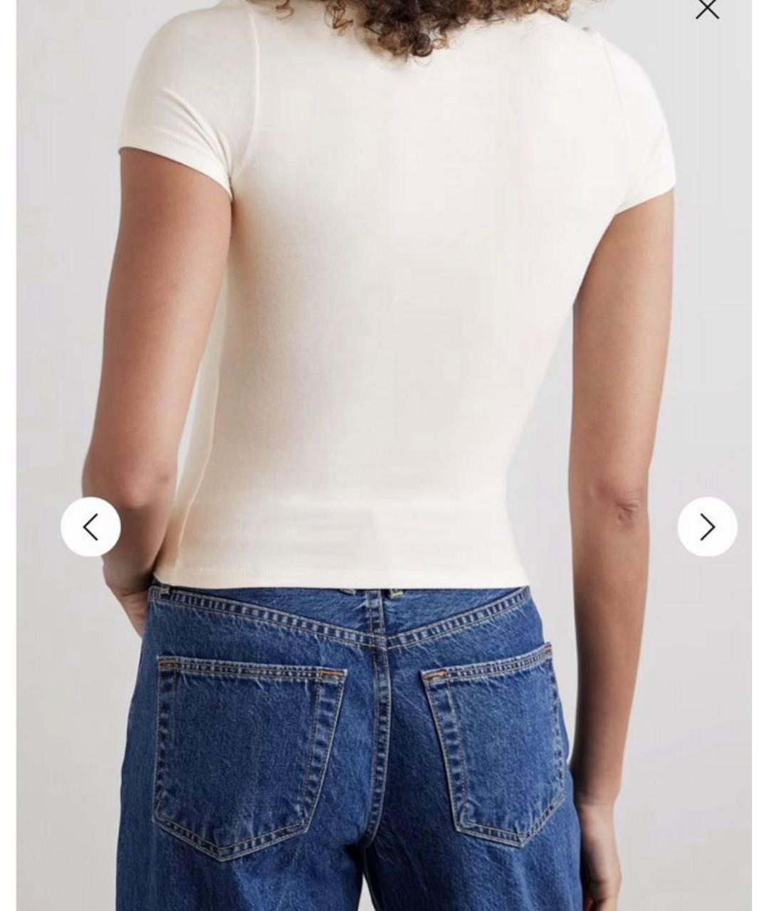 SKIMS Белая хлопковая футболка, фото 2