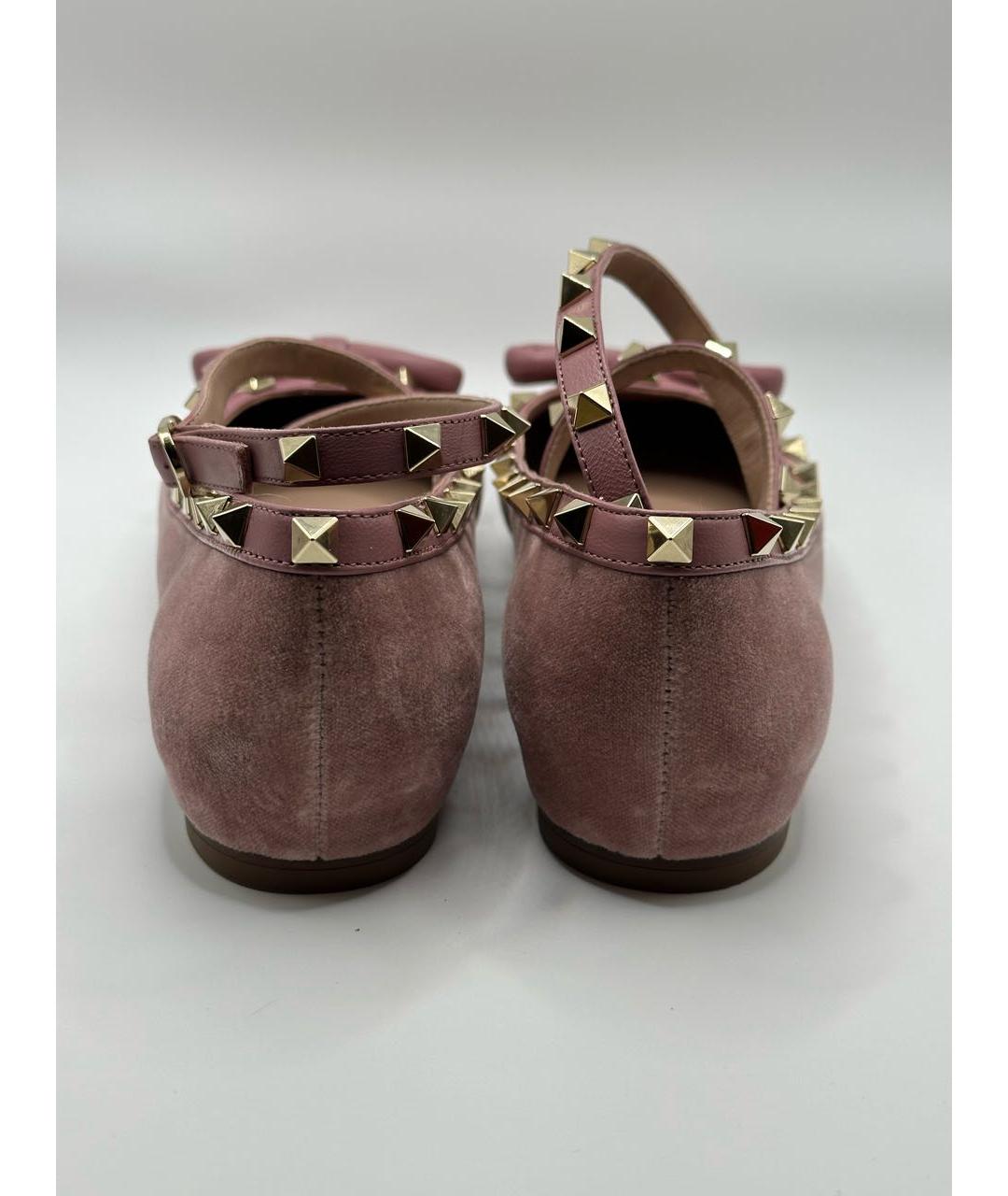 VALENTINO Розовые бархатные балетки, фото 4