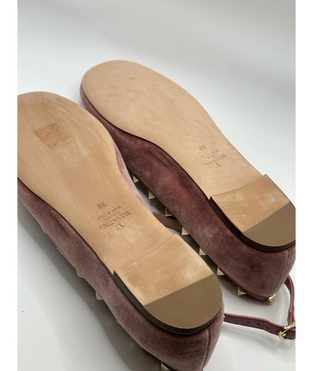 VALENTINO Розовые бархатные балетки, фото 5
