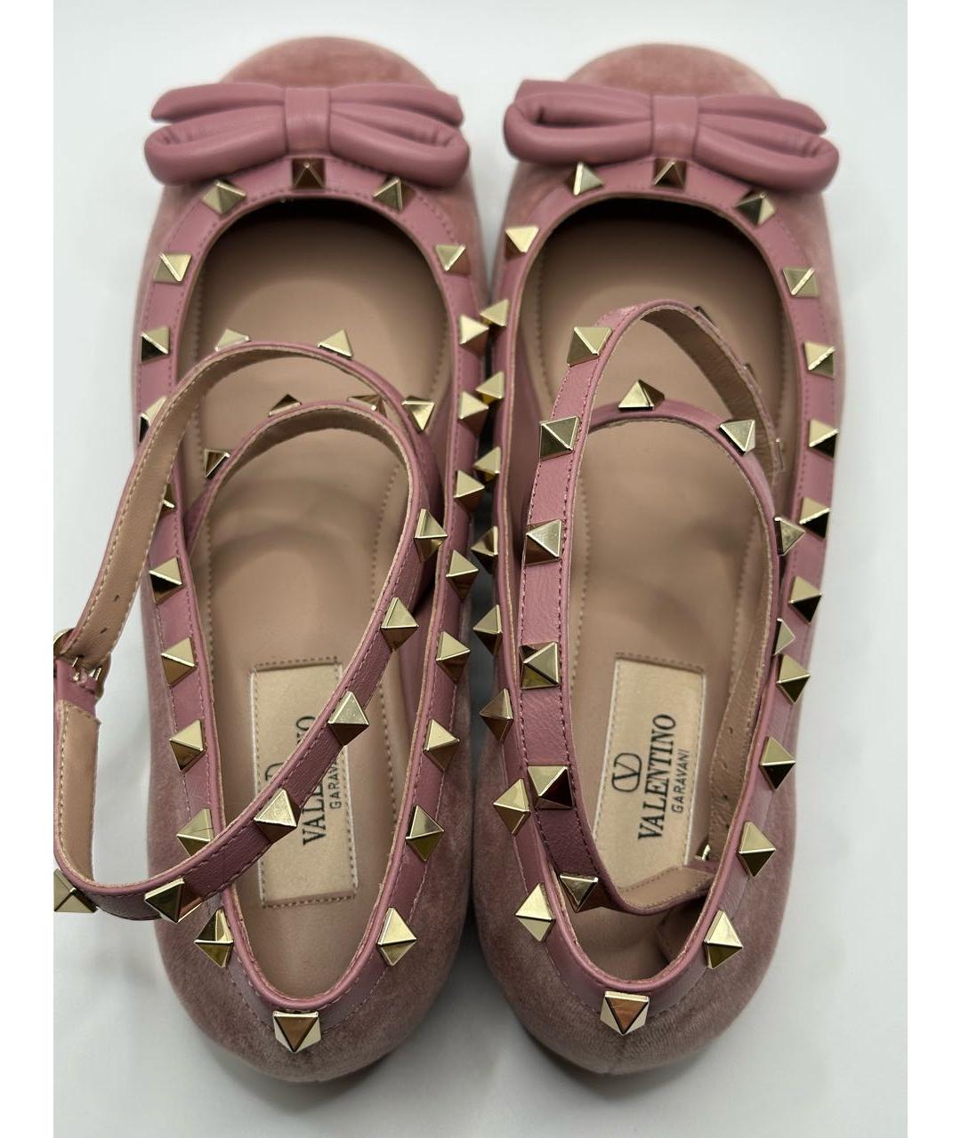 VALENTINO Розовые бархатные балетки, фото 3
