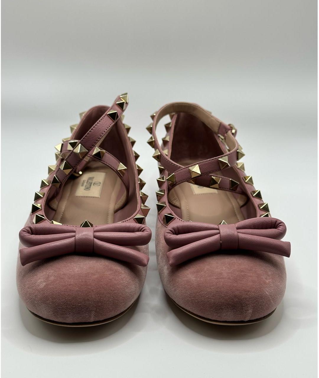 VALENTINO Розовые бархатные балетки, фото 2