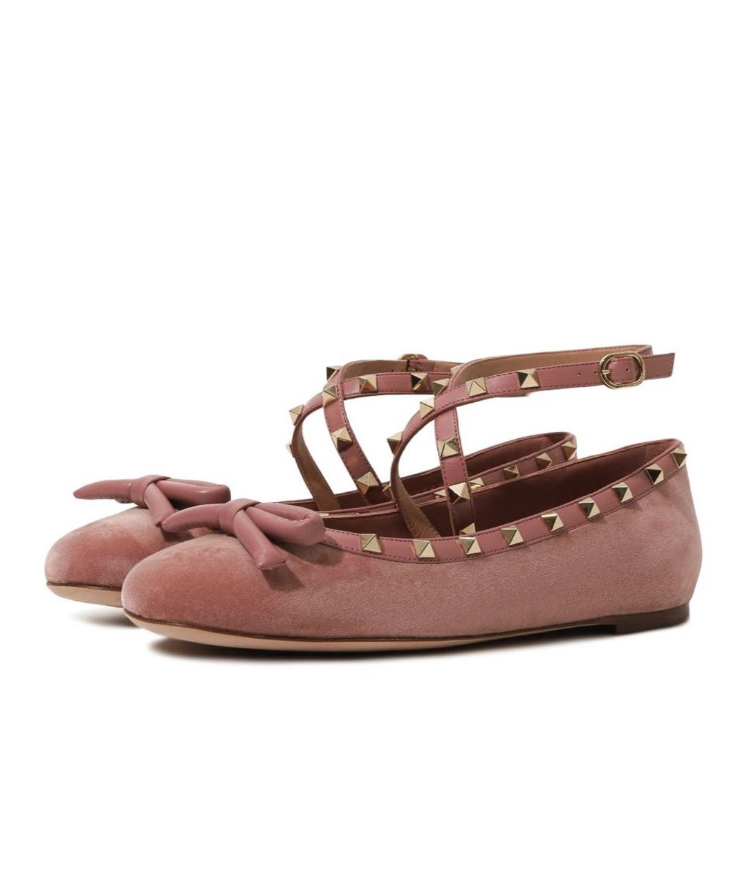 VALENTINO Розовые бархатные балетки, фото 6