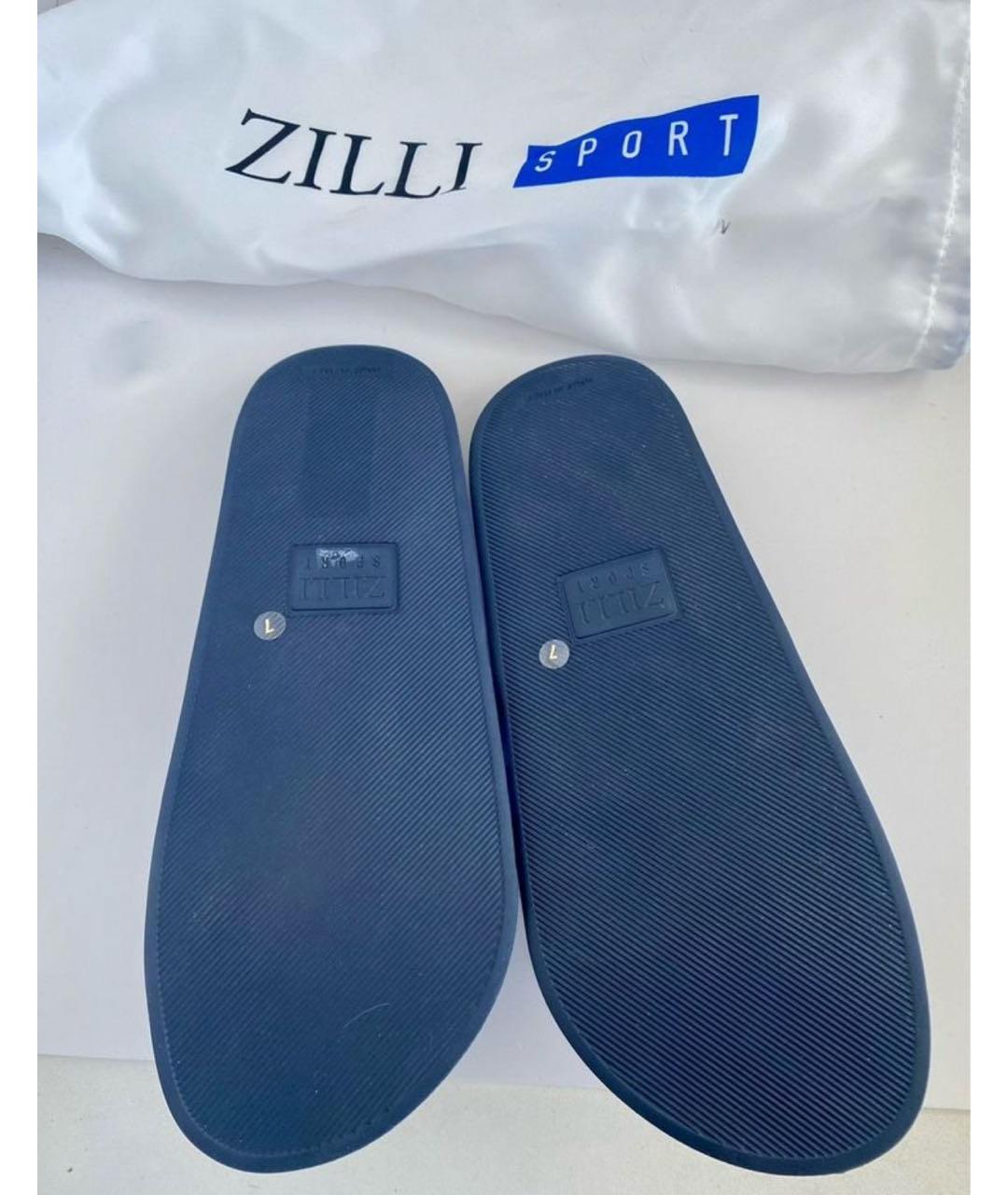 ZILLI Темно-синие шлепанцы, фото 5