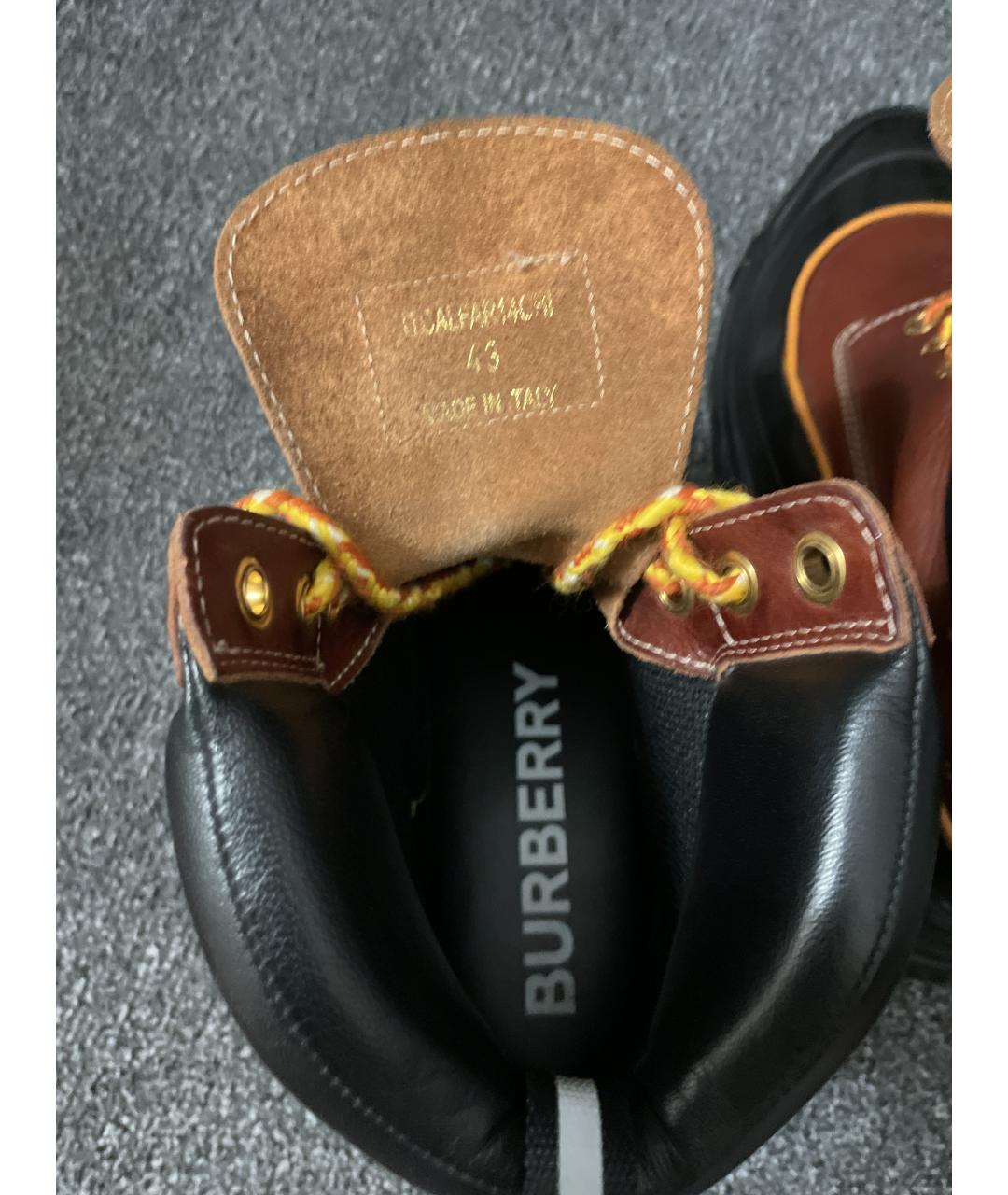 BURBERRY Коричневые кожаные высокие ботинки, фото 5