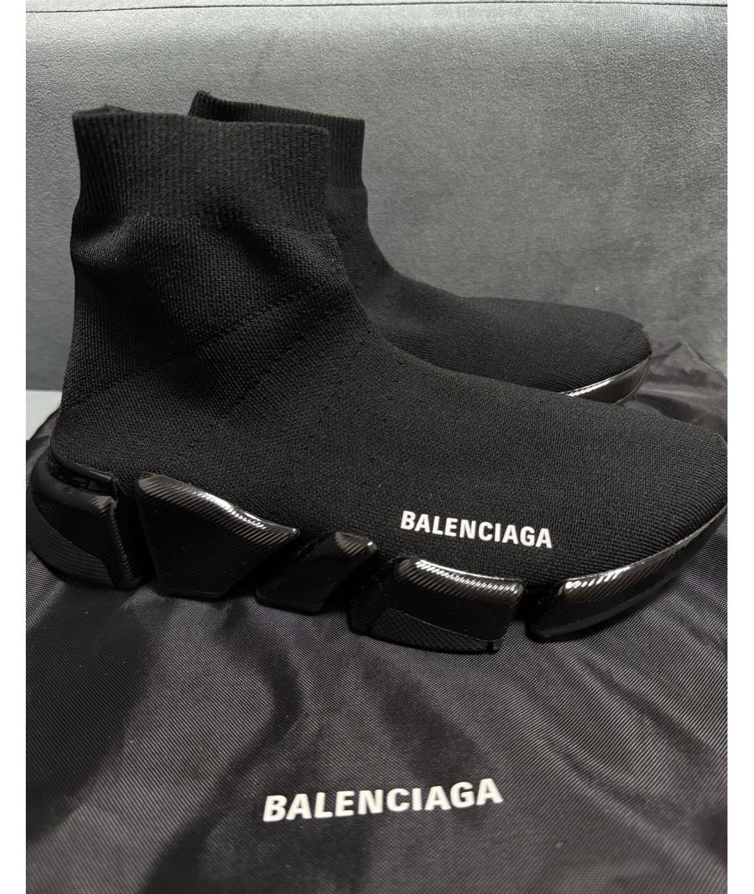 BALENCIAGA Черные текстильные кроссовки, фото 3