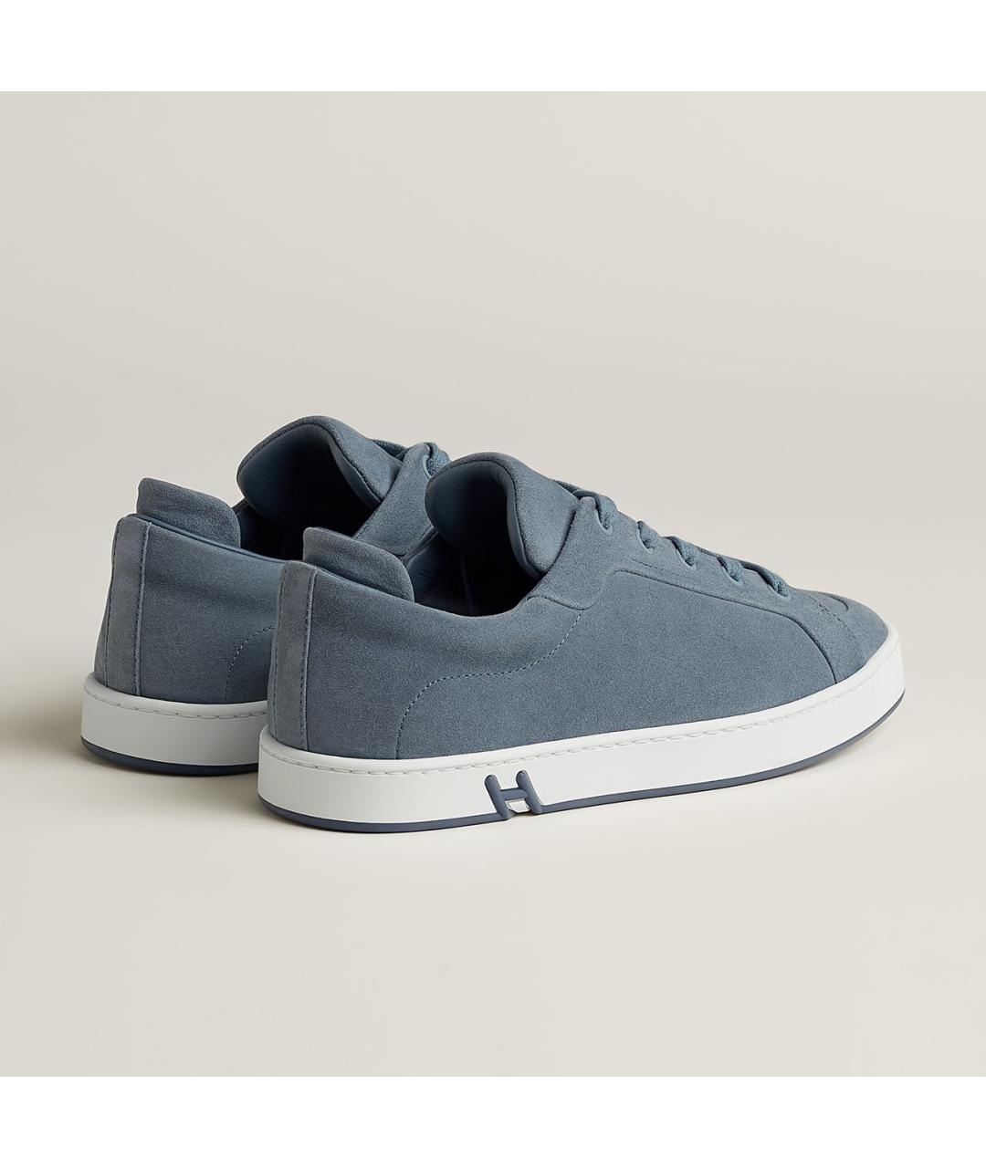 HERMES Синие замшевые кеды, фото 3