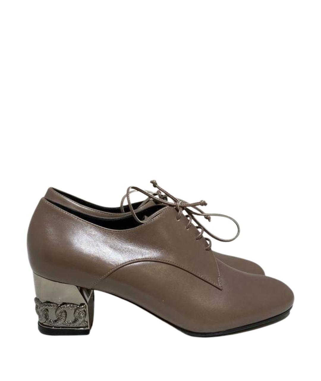 CASADEI Коричневые кожаные ботильоны, фото 1