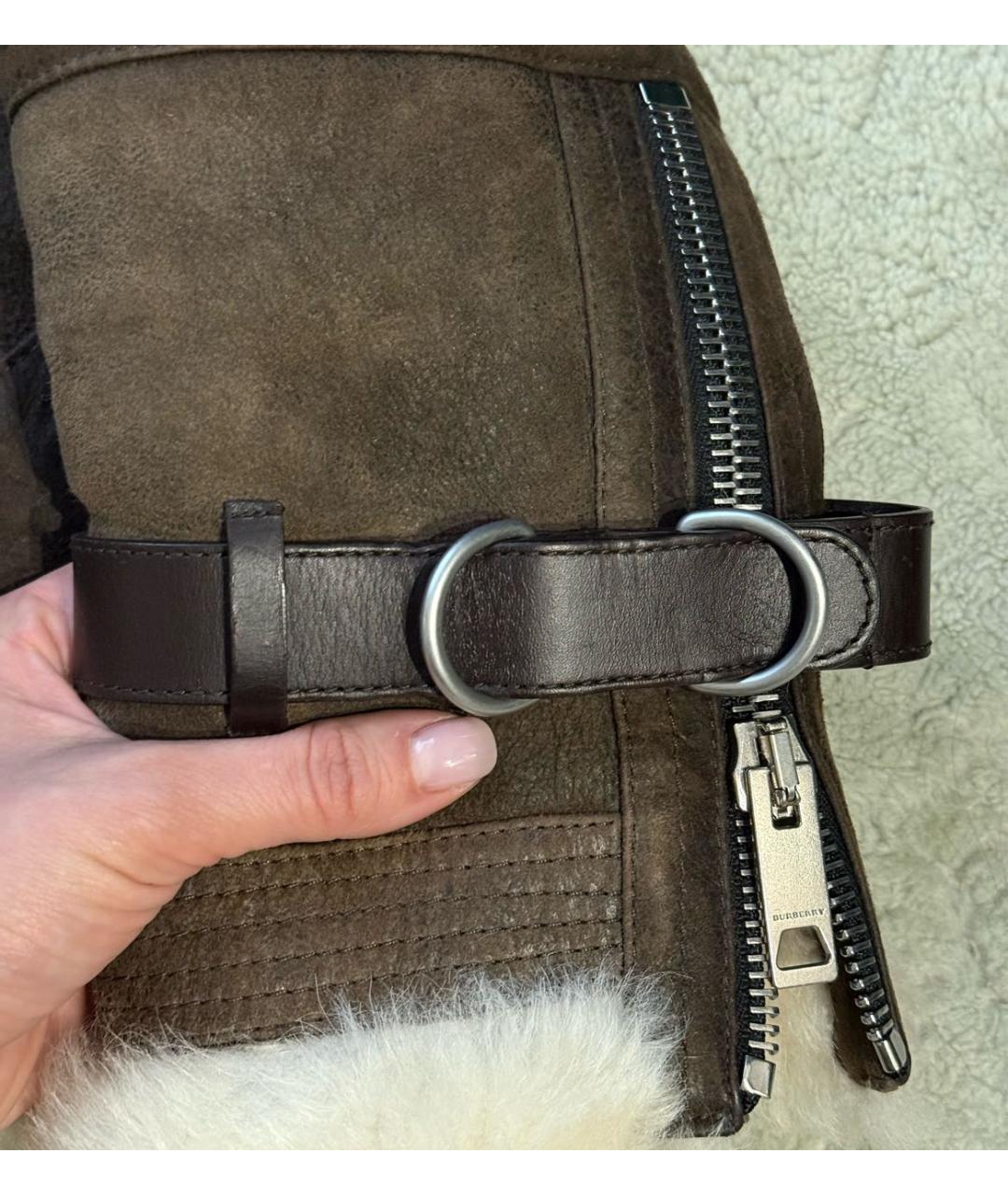 BURBERRY Коричневая замшевая дубленка, фото 7