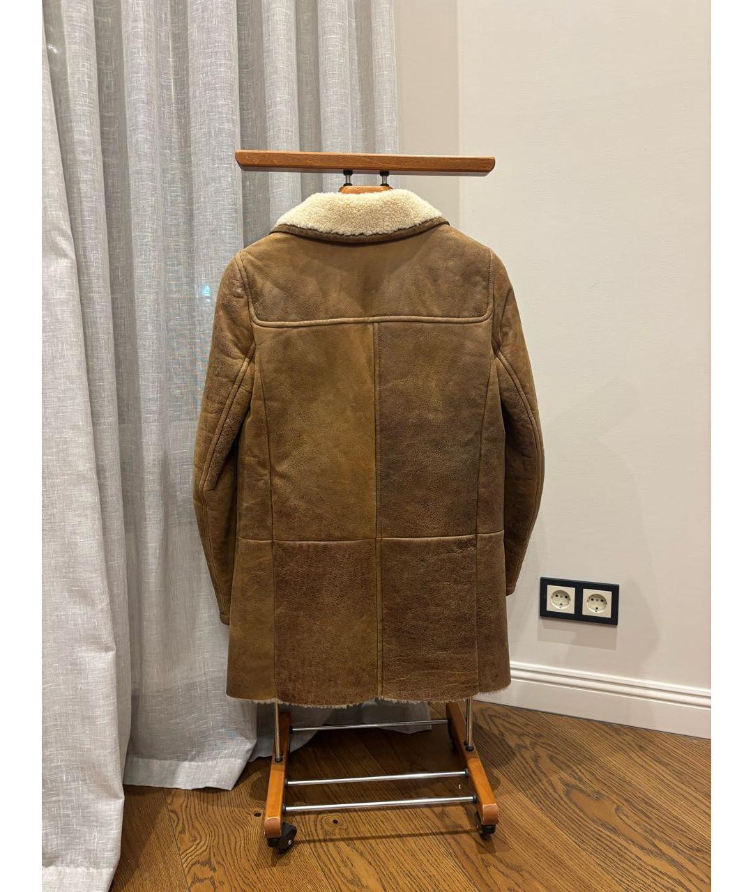 PRADA Коричневая кожаная дубленка, фото 2