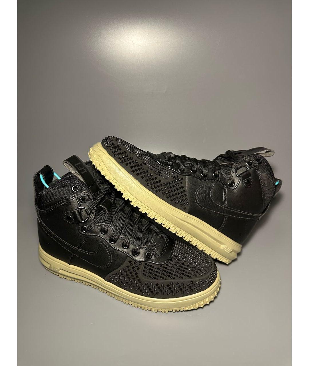 NIKE Черные кожаные высокие ботинки, фото 6