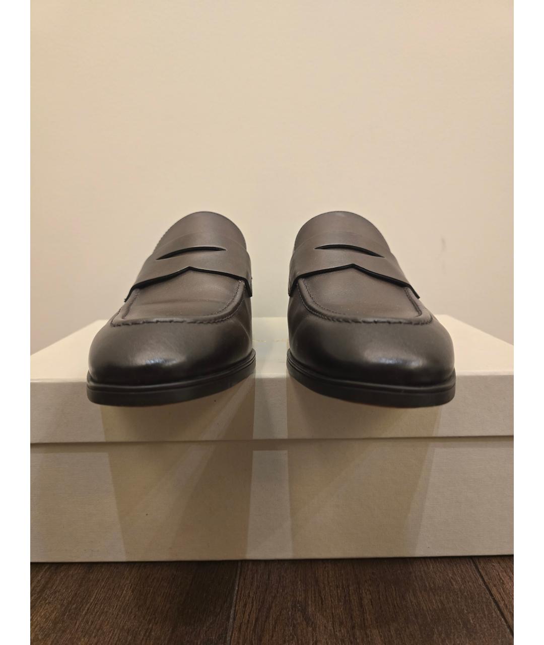 SANTONI Коричневые кожаные лоферы, фото 2