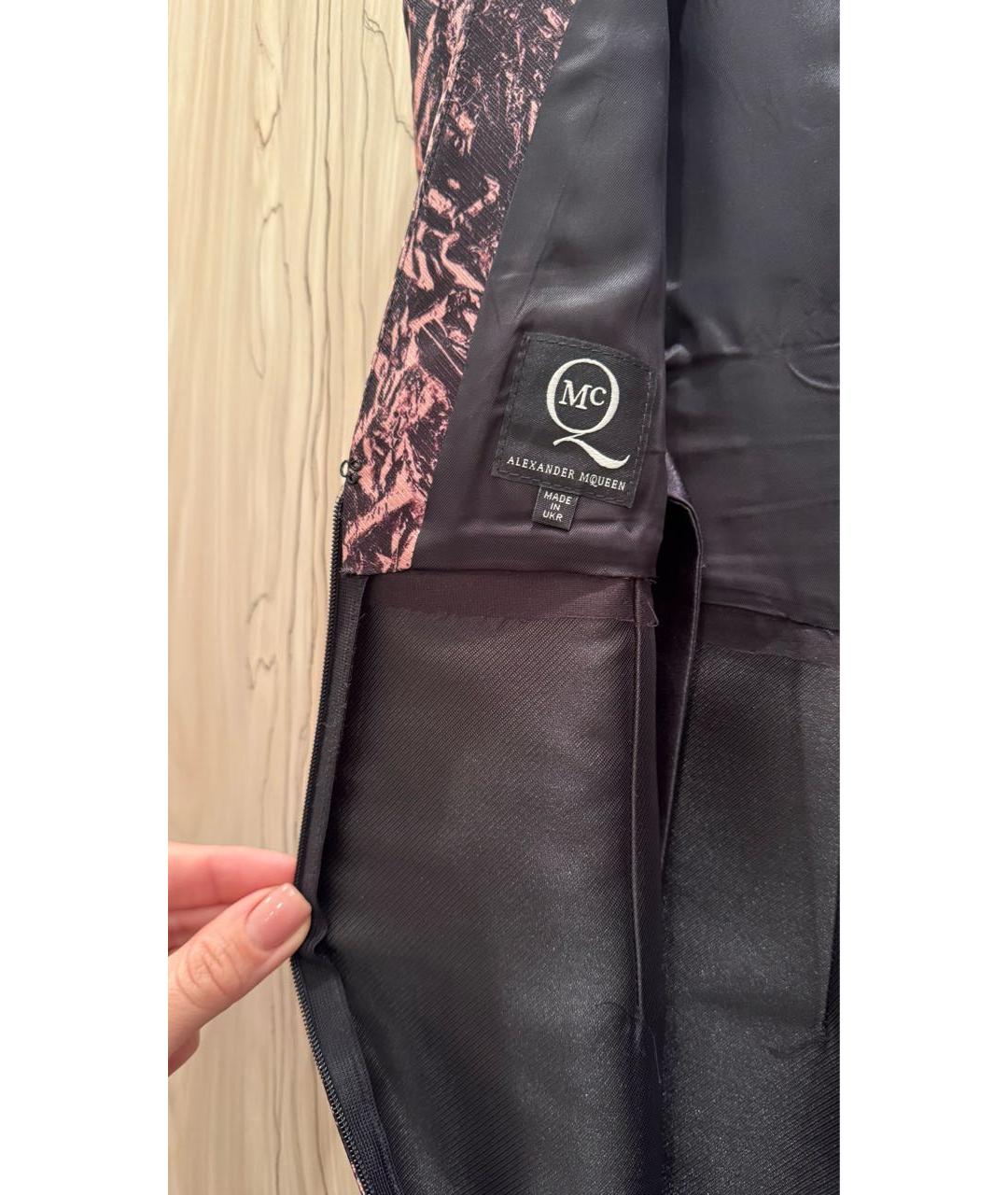 ALEXANDER MCQUEEN Розовое полиэстеровое коктейльное платье, фото 3