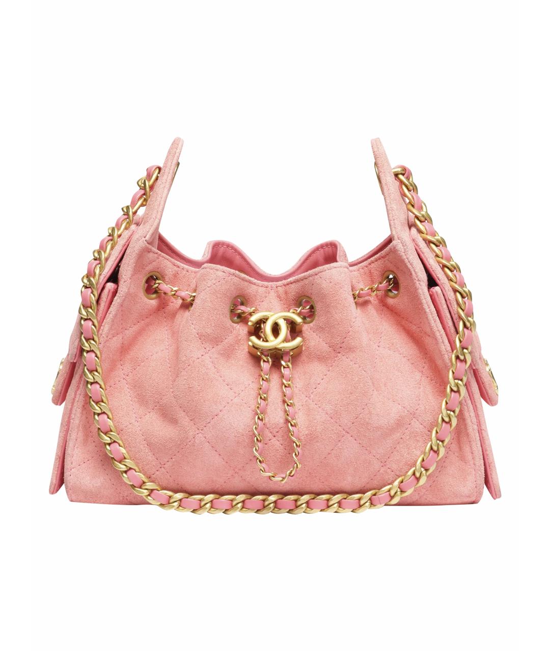 CHANEL Коралловая замшевая сумка с короткими ручками, фото 1