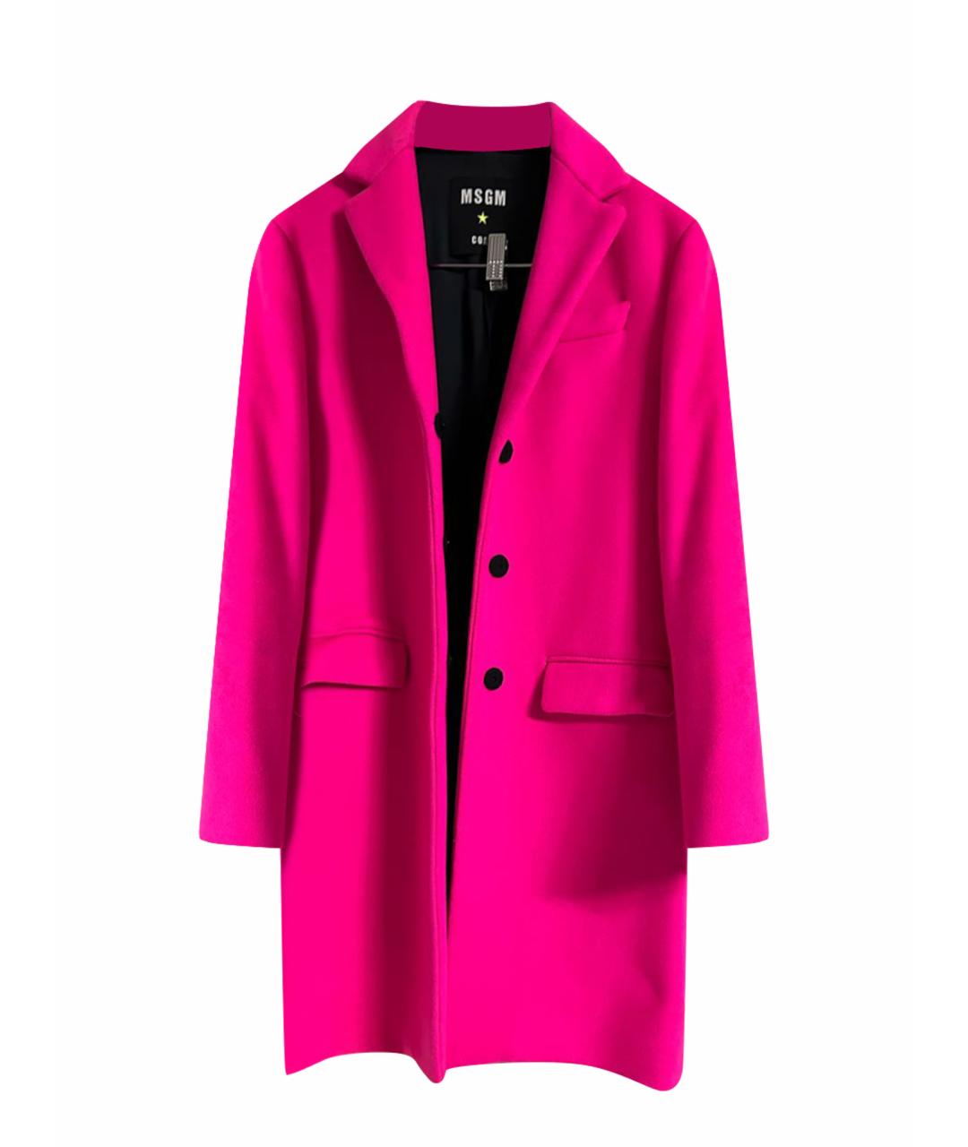 MSGM Розовое шерстяное пальто, фото 1