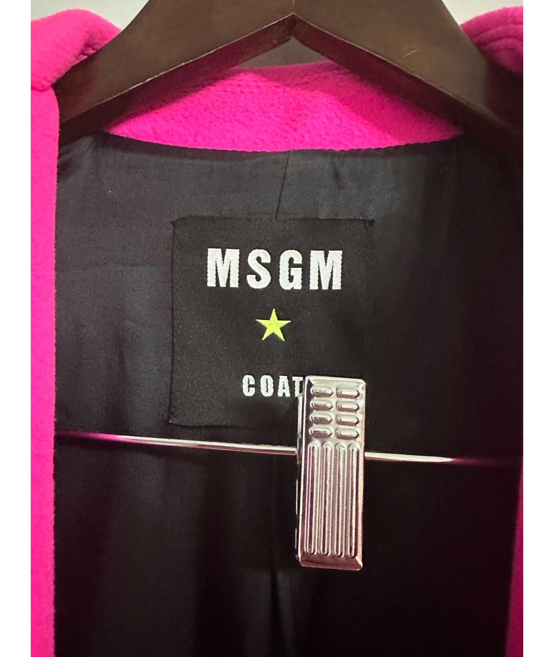 MSGM Розовое шерстяное пальто, фото 3