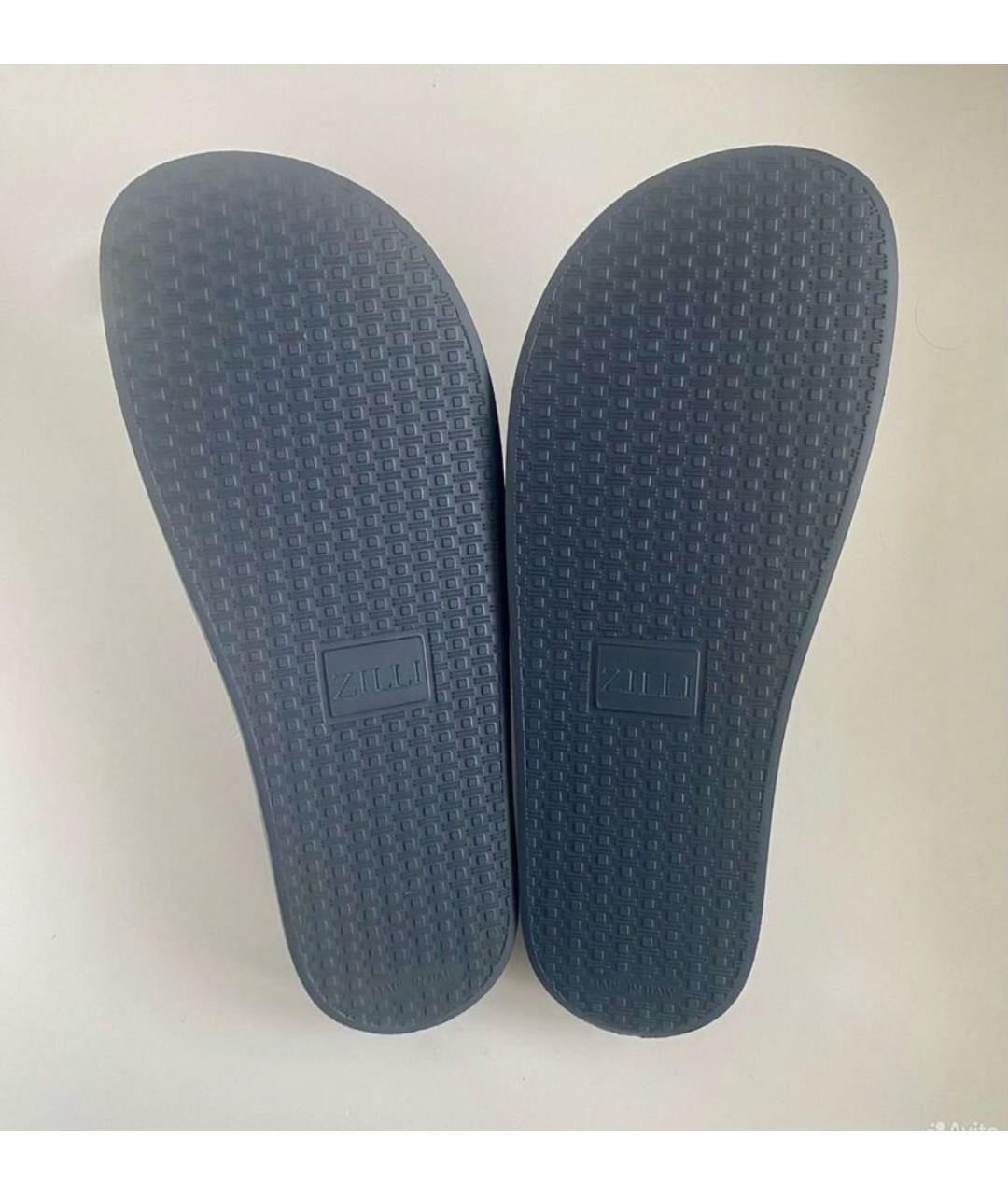 ZILLI Темно-синие низкие кроссовки / кеды, фото 4