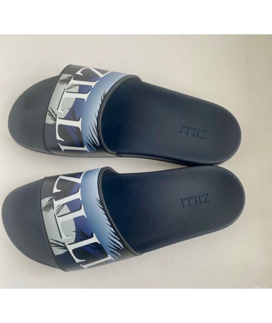 ZILLI Темно-синие низкие кроссовки / кеды, фото 3