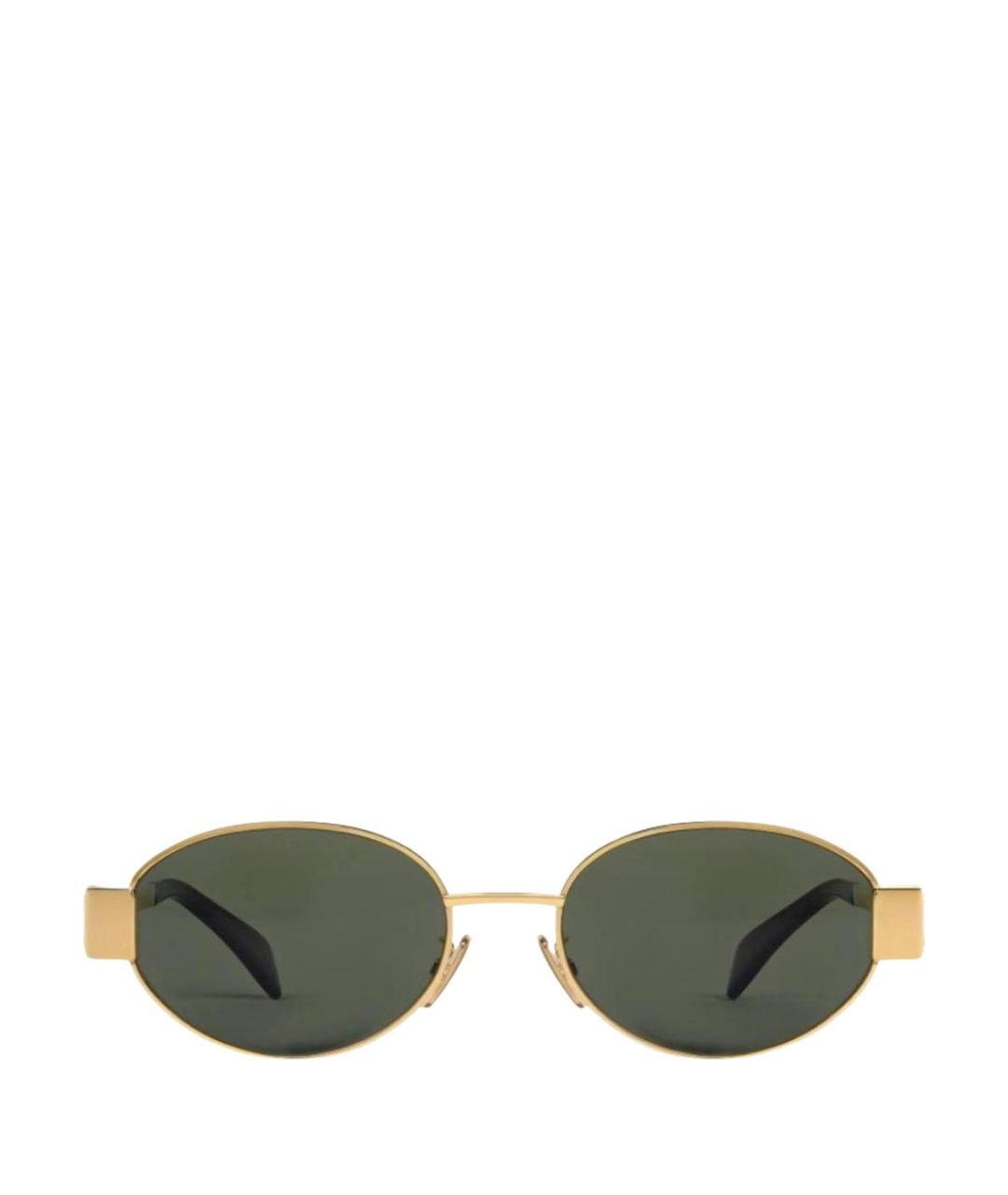CELINE Золотые металлические солнцезащитные очки, фото 1
