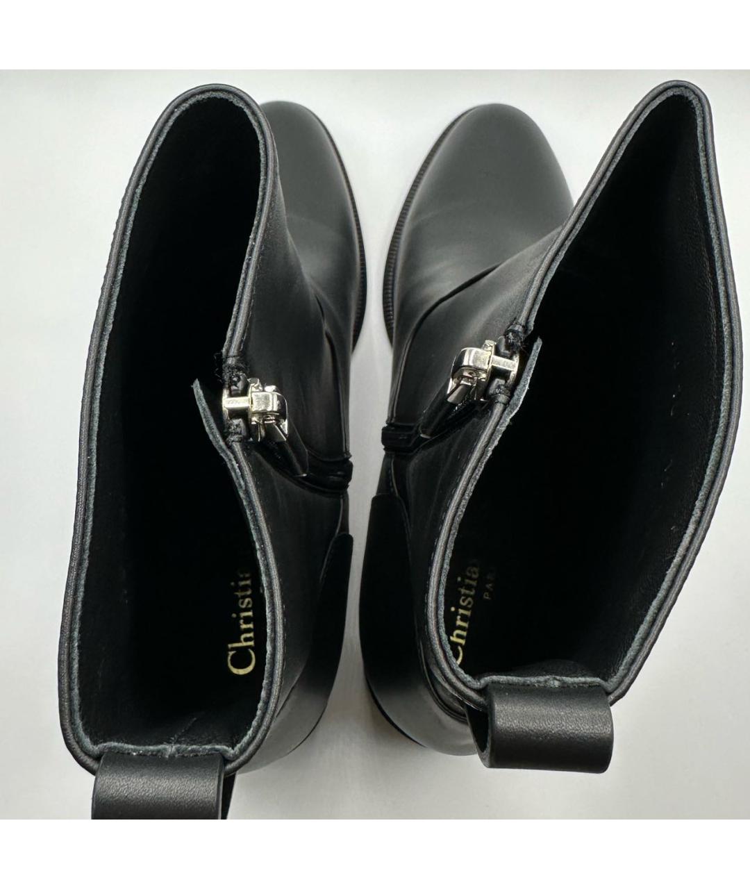 CHRISTIAN DIOR Черные кожаные полусапоги, фото 3