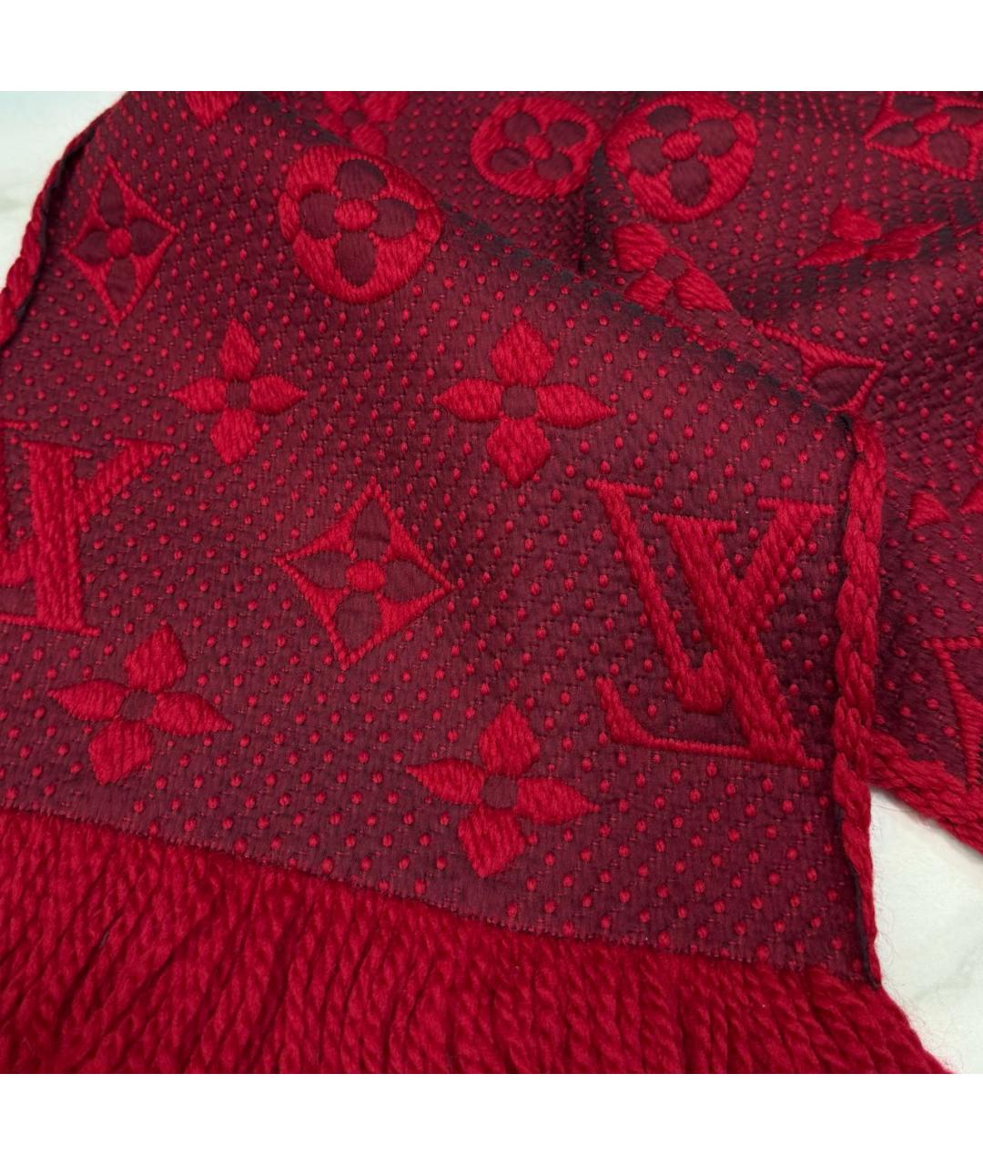LOUIS VUITTON Красный шерстяной шарф, фото 6