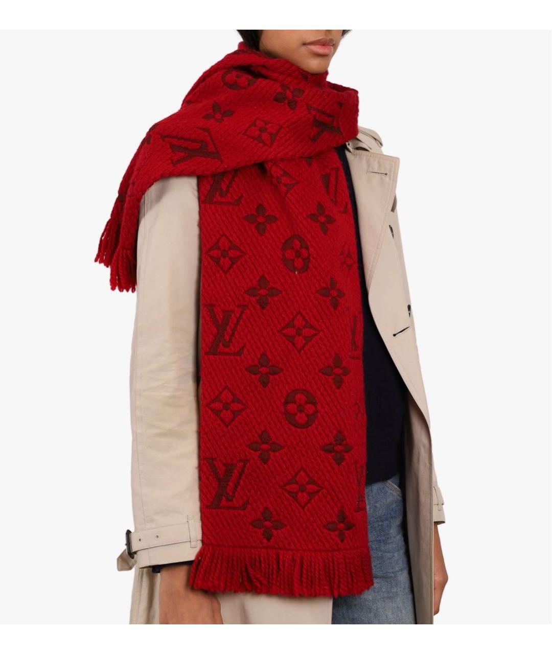LOUIS VUITTON Красный шерстяной шарф, фото 2