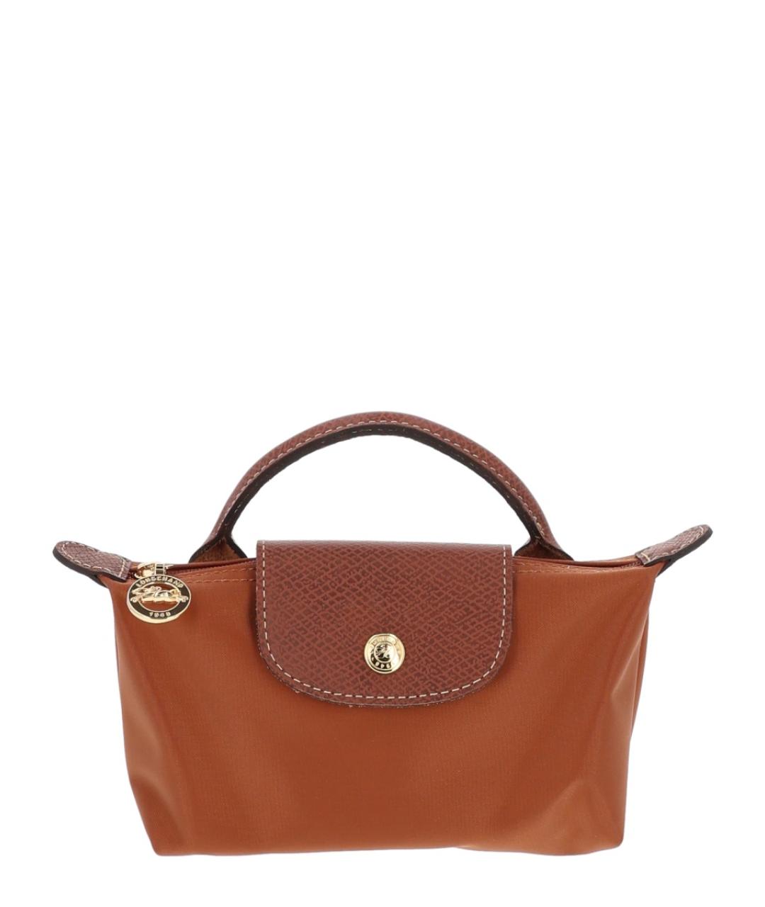 LONGCHAMP Коричневая синтетическая сумка с короткими ручками, фото 1