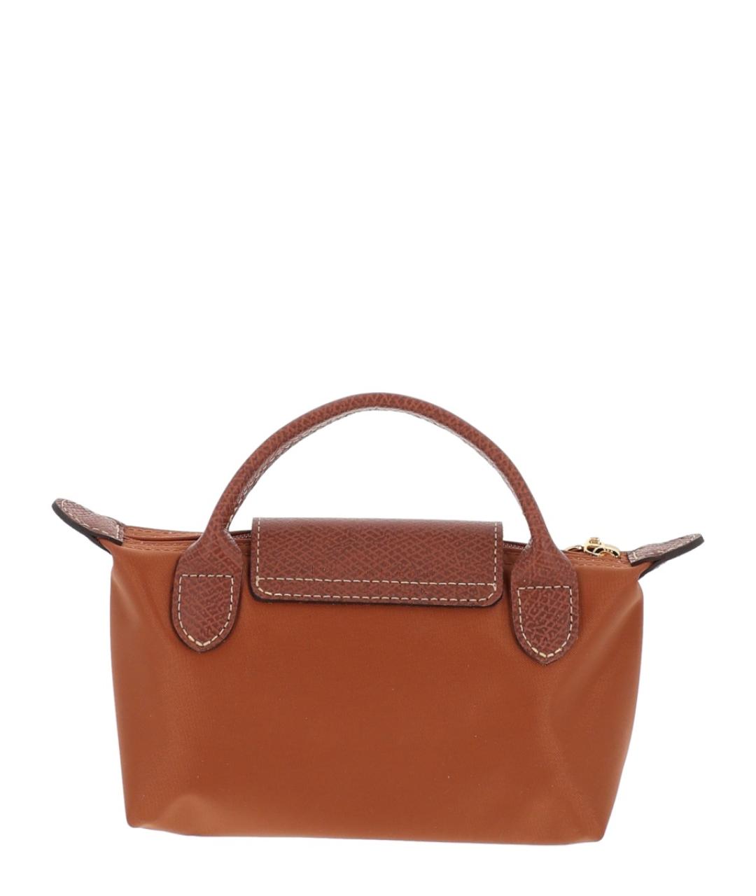 LONGCHAMP Коричневая синтетическая сумка с короткими ручками, фото 2