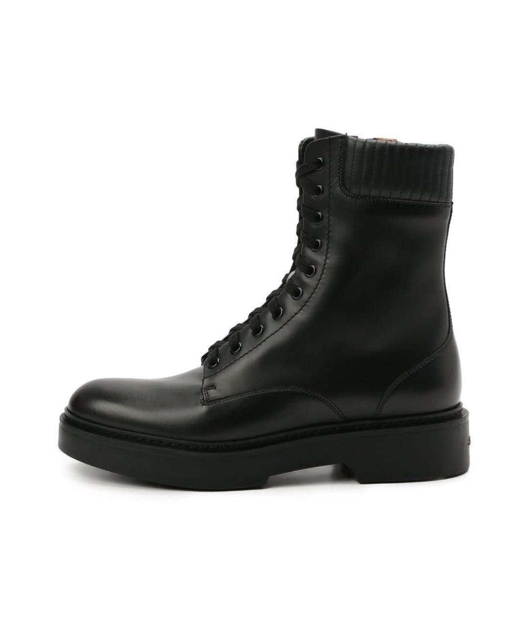 SANTONI Черные кожаные ботинки, фото 9