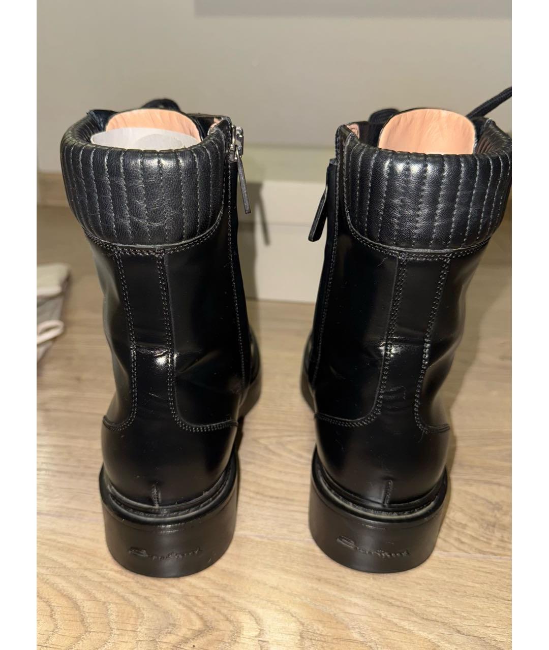 SANTONI Черные кожаные ботинки, фото 4