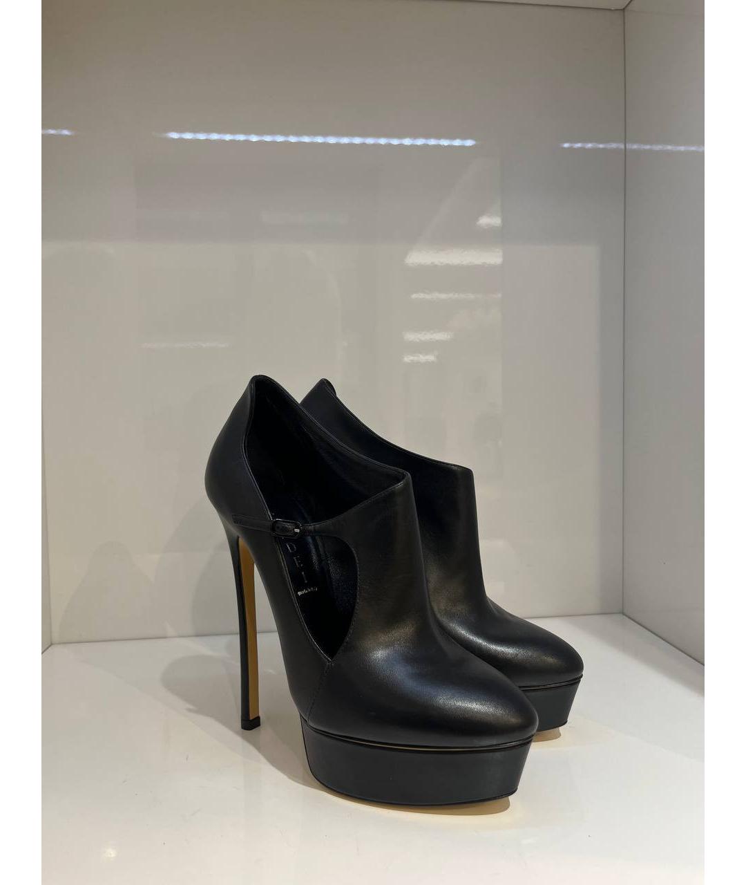 CASADEI Черные кожаные ботильоны, фото 4