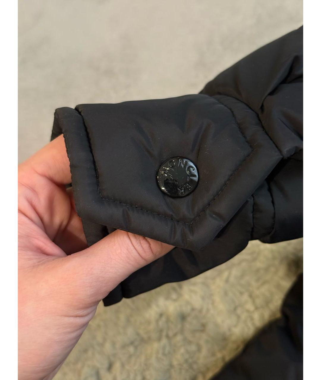 MONCLER Черный полиэстеровый пуховик, фото 8
