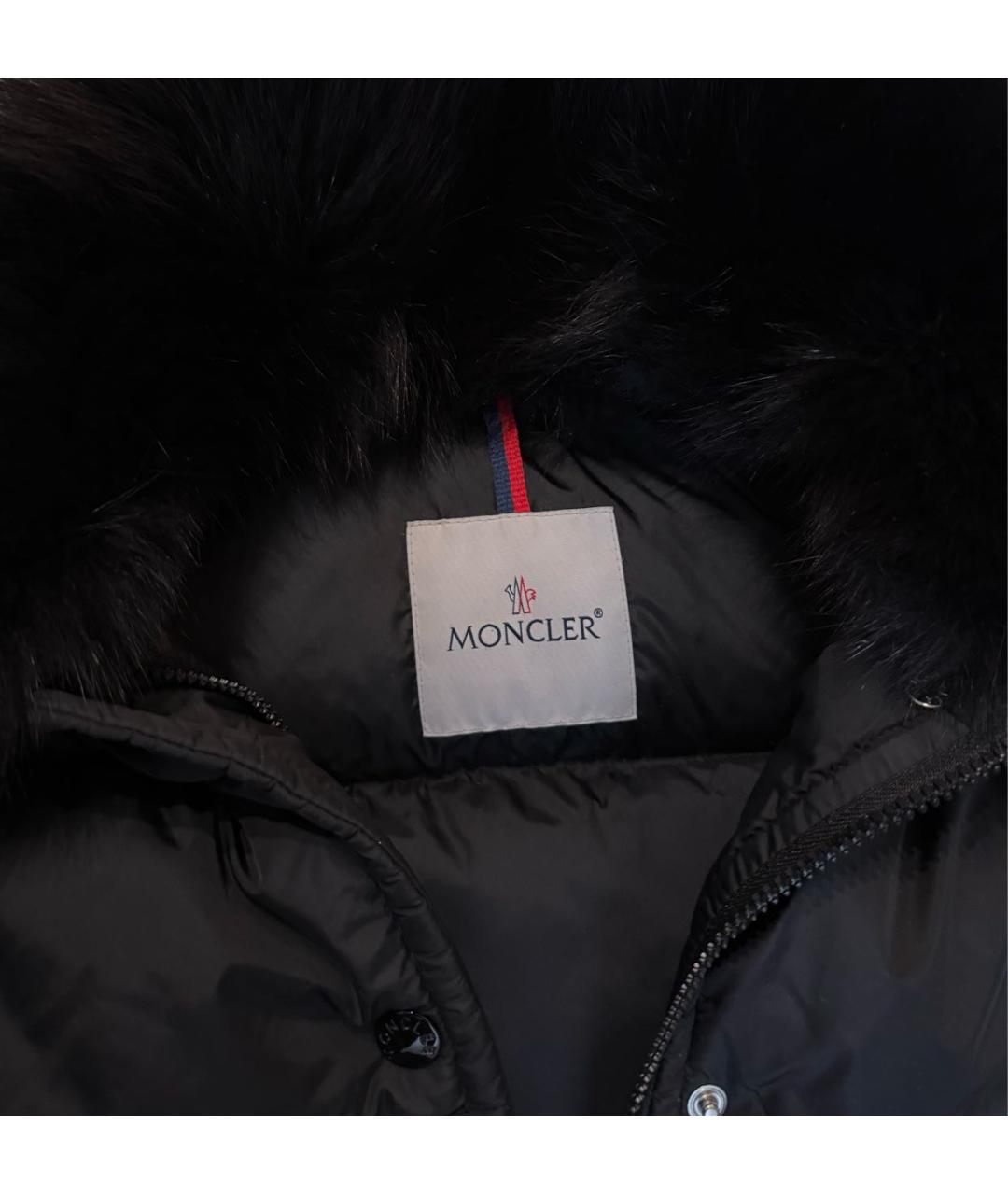 MONCLER Черный полиэстеровый пуховик, фото 6