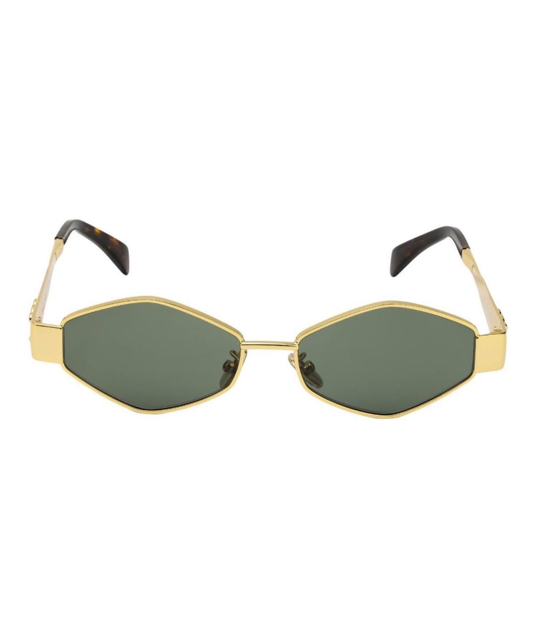 CELINE Золотые металлические солнцезащитные очки, фото 1