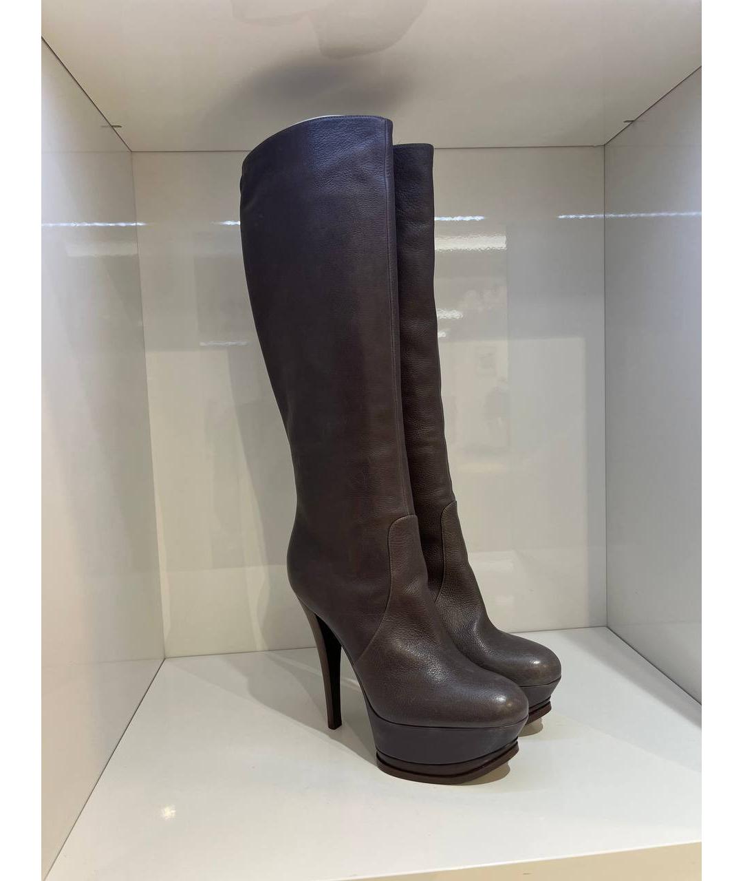 CASADEI Коричневые кожаные сапоги, фото 4