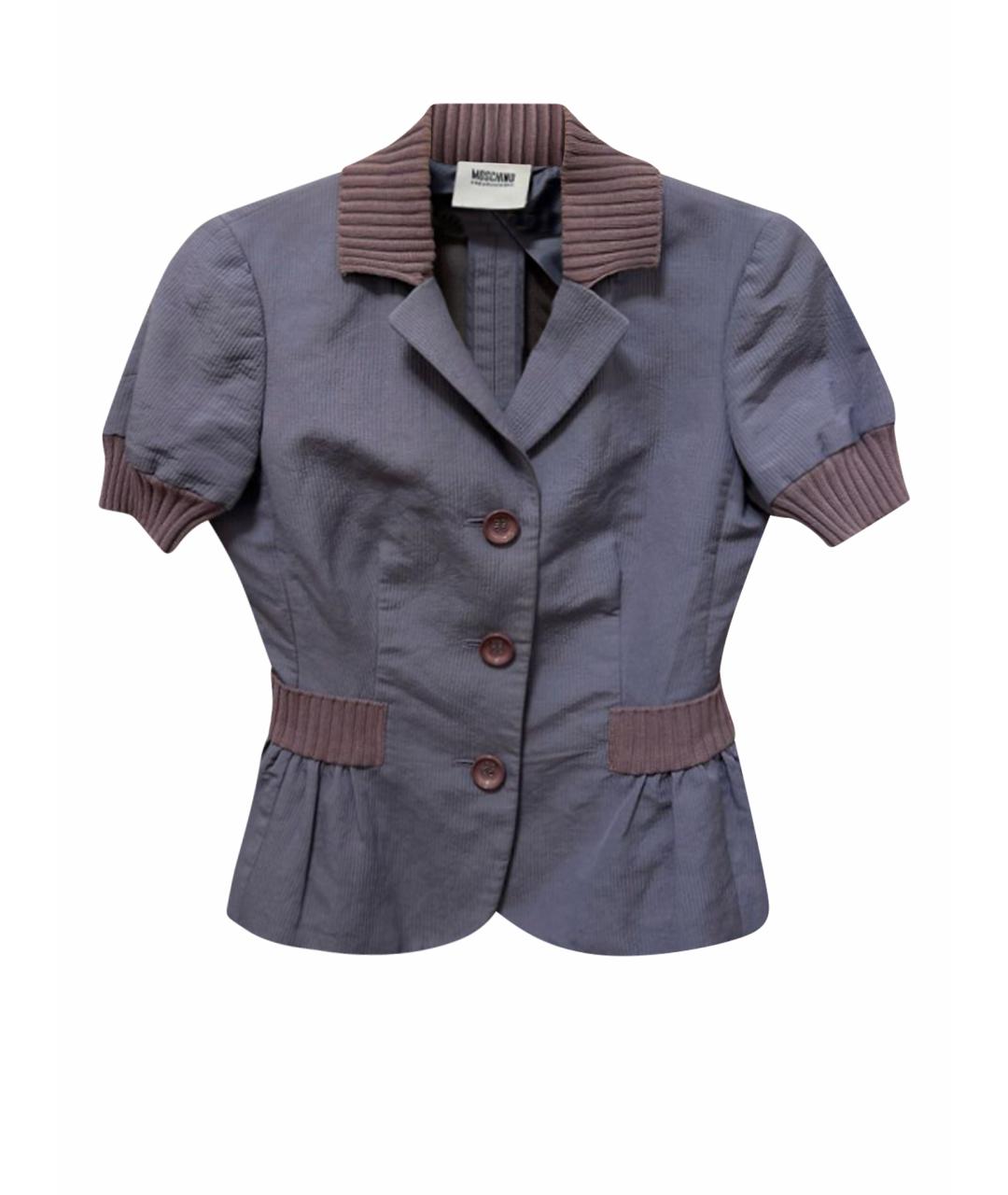 MOSCHINO Фиолетовый хлопковый жакет/пиджак, фото 1