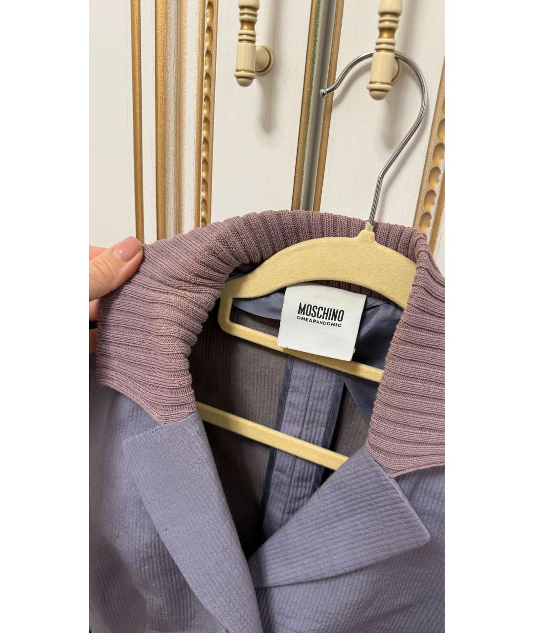 MOSCHINO Фиолетовый хлопковый жакет/пиджак, фото 3