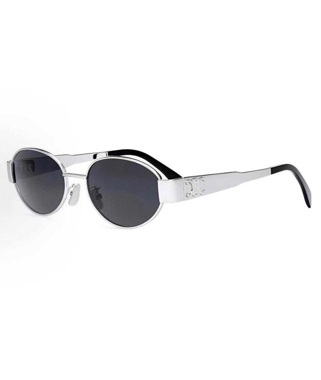 CELINE Серебряные металлические солнцезащитные очки, фото 2