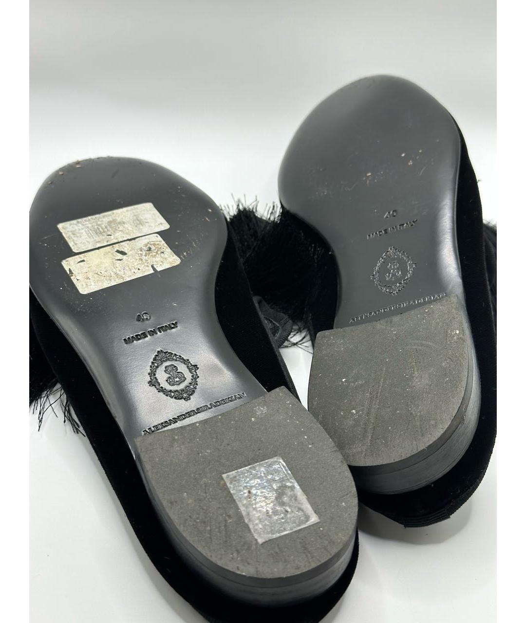ALEKSANDRE AKHALKATSISHVILI Черные текстильные сабо, фото 5