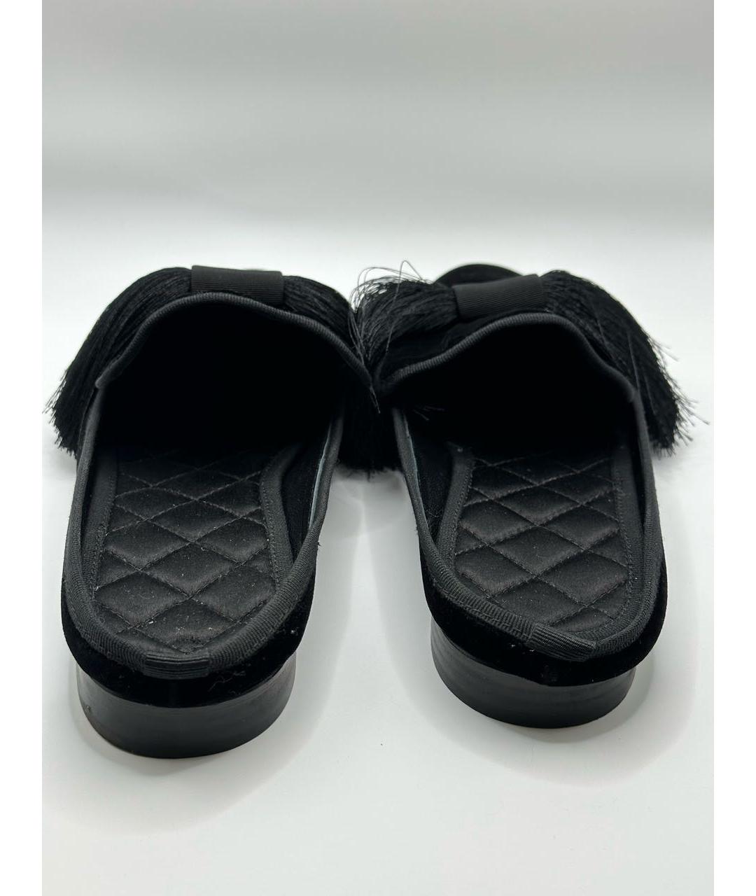 ALEKSANDRE AKHALKATSISHVILI Черные текстильные сабо, фото 4