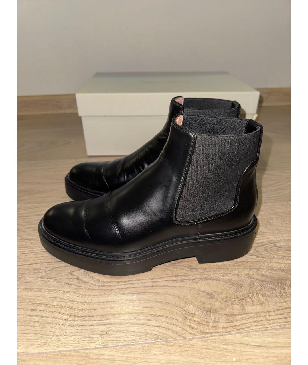 SANTONI Черные кожаные полусапоги, фото 5