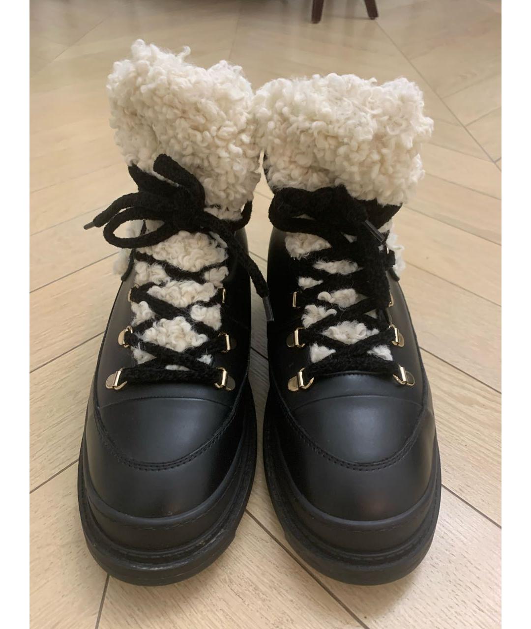 CHANEL Черные кожаные ботинки, фото 2