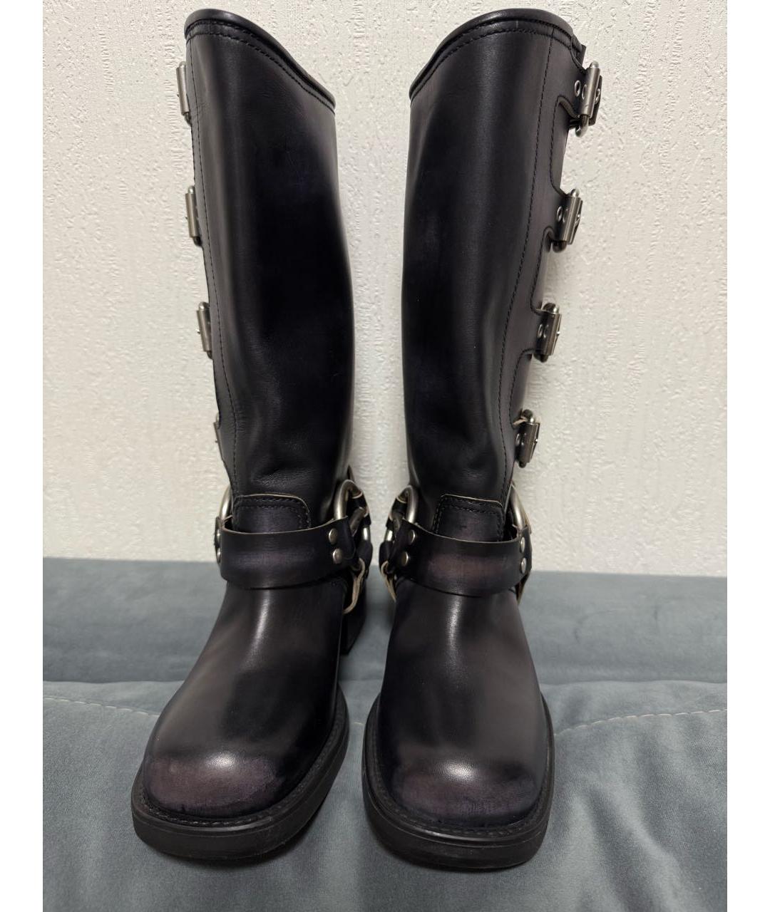 MIU MIU Черные кожаные сапоги, фото 4